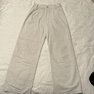 Beige linen trousers